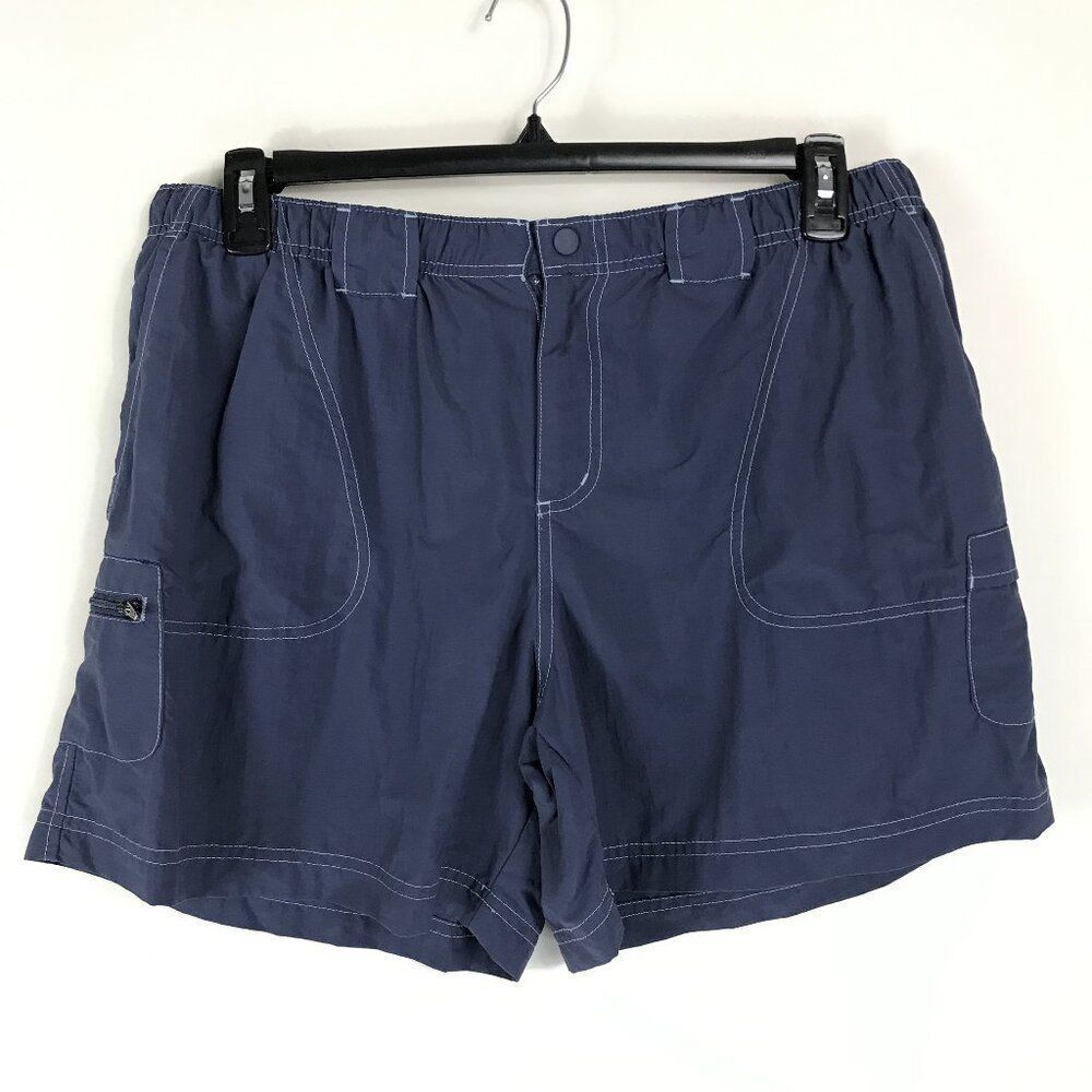 Columbia Sandy River Cargo Shorts Women's XL Navy Nylon Pockets Utility Outdoor